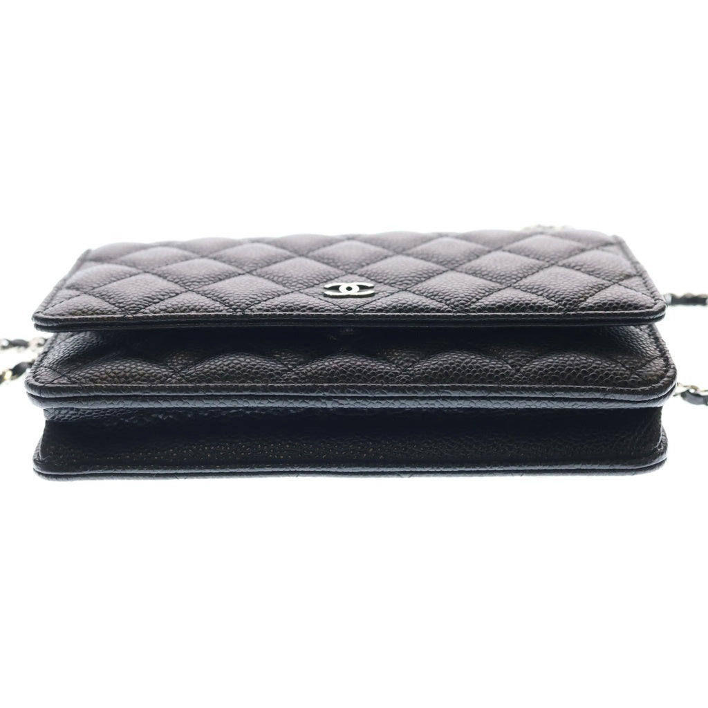 CHANEL(シャネル) マトラッセ チェーンショルダーウォレット ショルダーバッグ ブラック キャビアスキン AP4241 シルバー金具 レディース