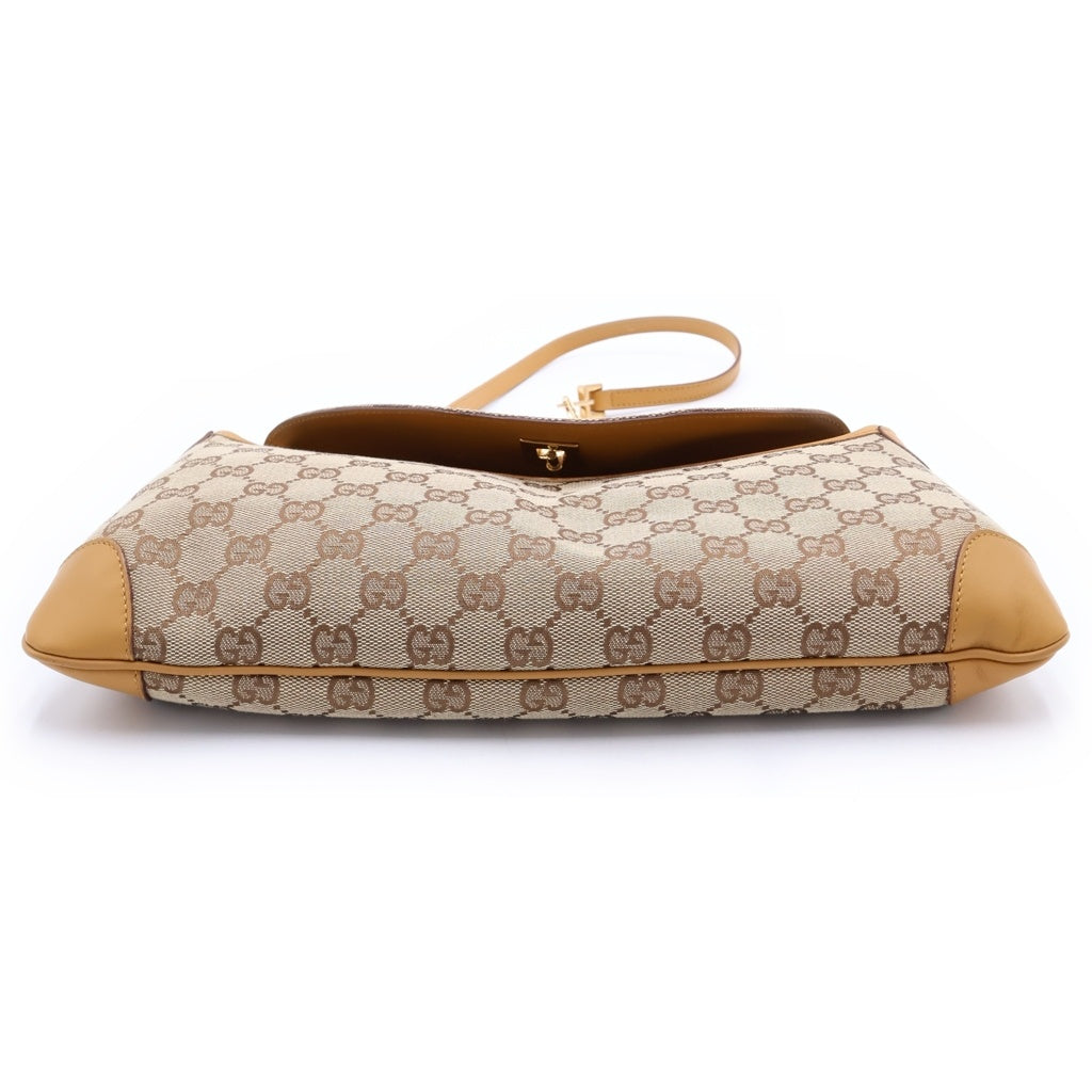 GUCCI(グッチ) GGキャンバス アニマリエ チェーンショルダーバッグ ベージュ/ゴールド キャンバス/レザー 001.4113 レディース