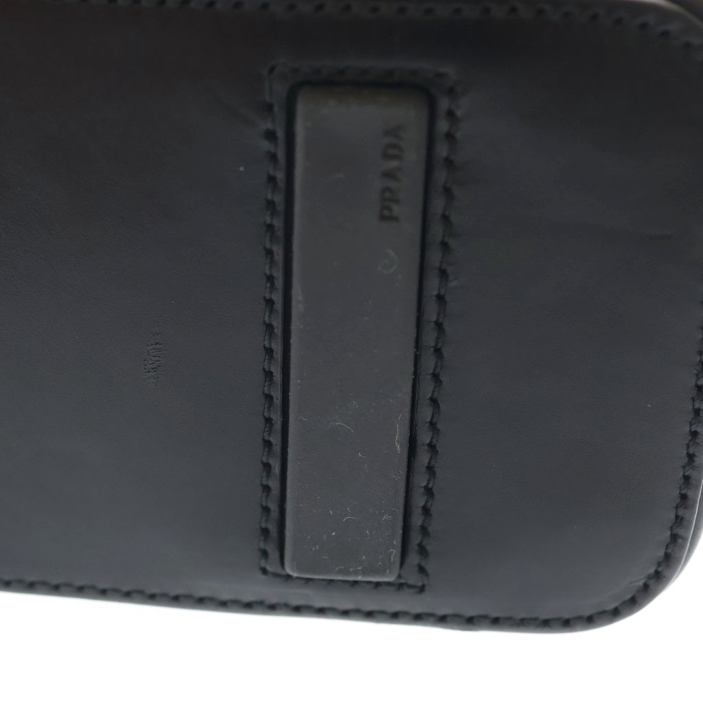 PRADA(プラダ) ミニトートバッグ ハンドバッグ ネイビー ナイロン/レザー トラインアングルロゴ B10812 レディース