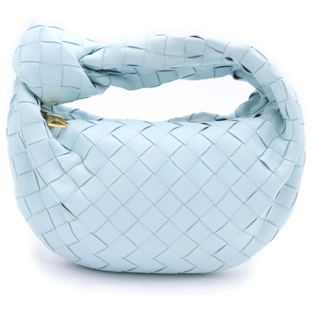 BOTTEGA VENETA(ボッテガヴェネタ) イントレチャート ミニジョディ ハンドバッグ ミニバッグ ライトブルー レザー ゴールド金具 レディース