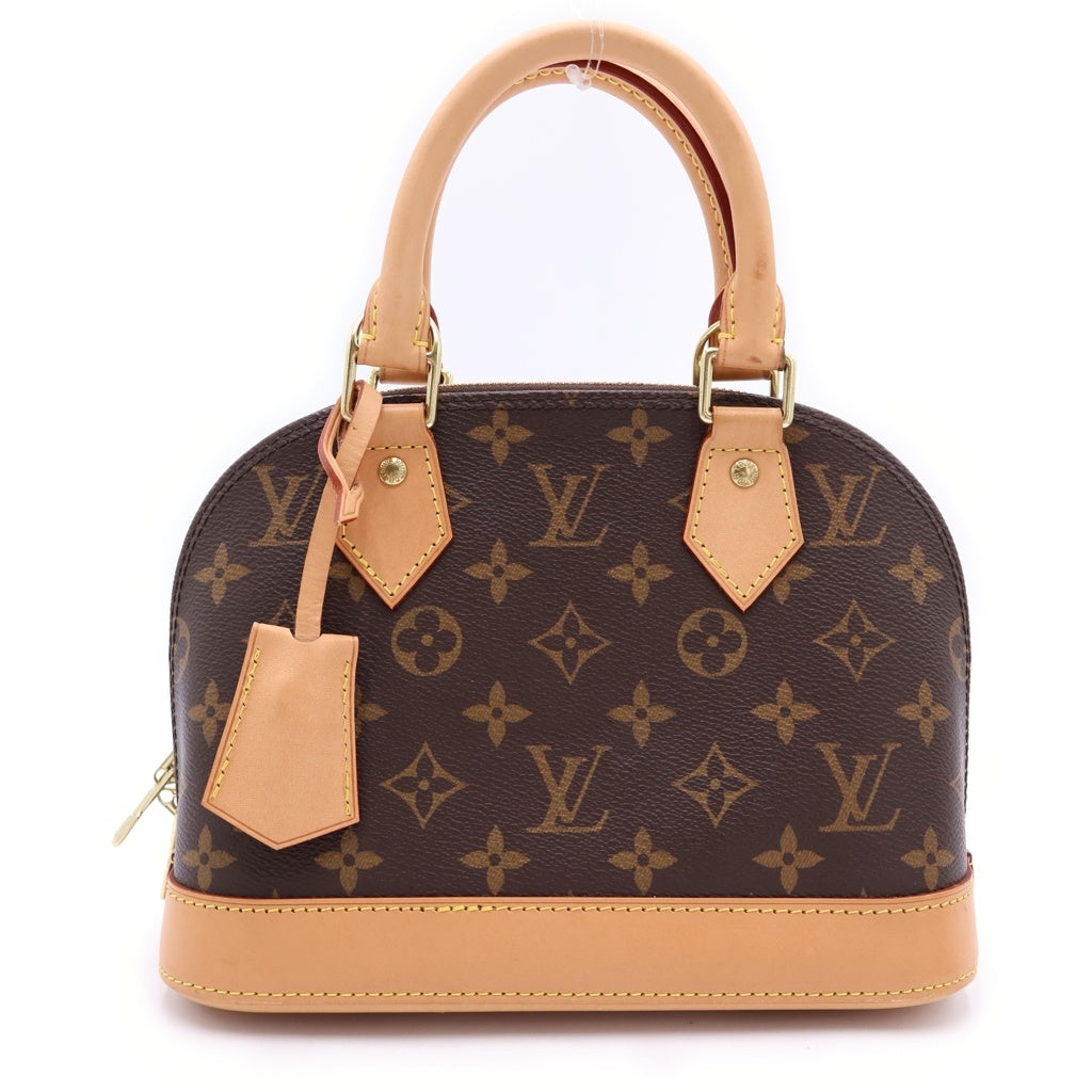 LOUIS VUITTON(ルイヴィトン) モノグラム アルマBB 2WAYバッグ ハンドバッグ ショルダーバッグ ブラウン レザー×PVC M46990 ゴールド金具 レディース