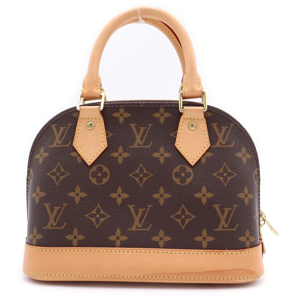 LOUIS VUITTON(ルイヴィトン) モノグラム アルマBB 2WAYバッグ ハンドバッグ ショルダーバッグ ブラウン レザー×PVC M46990 ゴールド金具 レディース