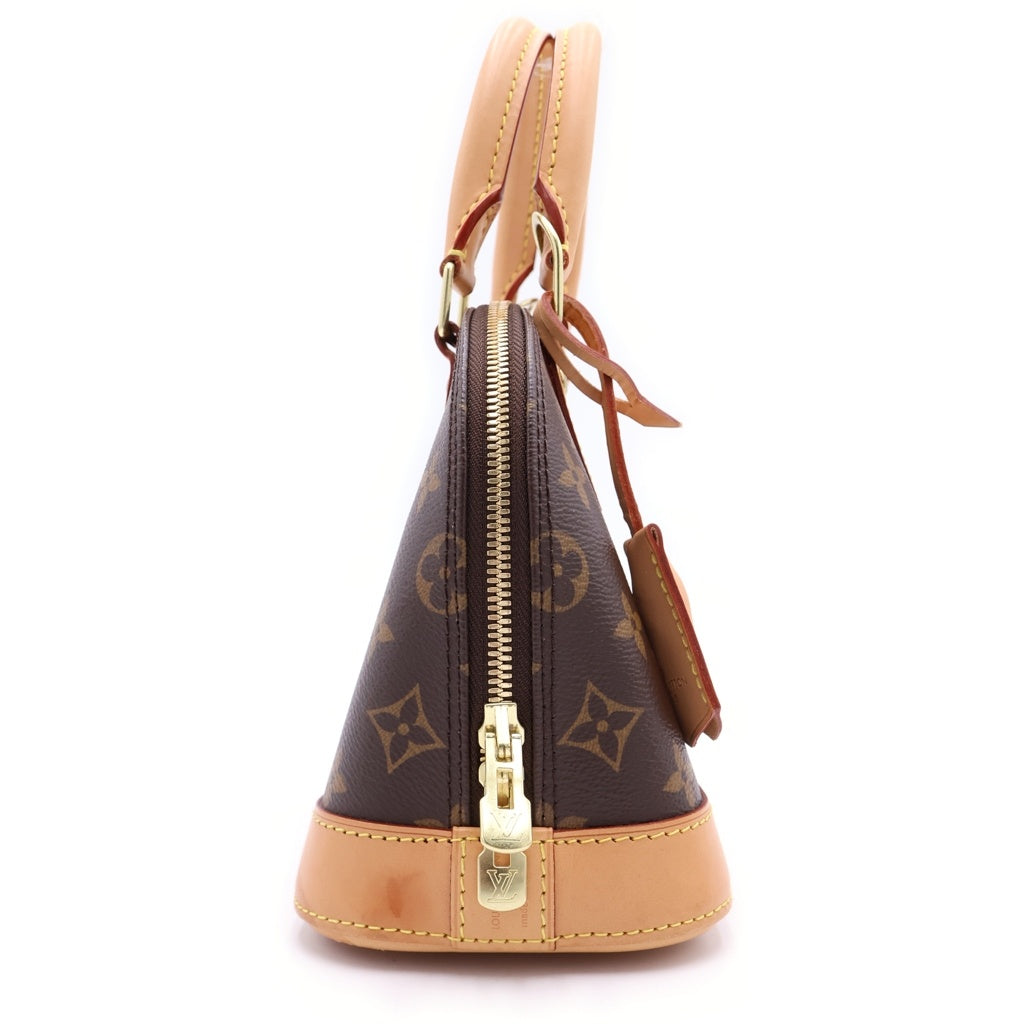 LOUIS VUITTON(ルイヴィトン) モノグラム アルマBB 2WAYバッグ ハンドバッグ ショルダーバッグ ブラウン レザー×PVC M46990 ゴールド金具 レディース
