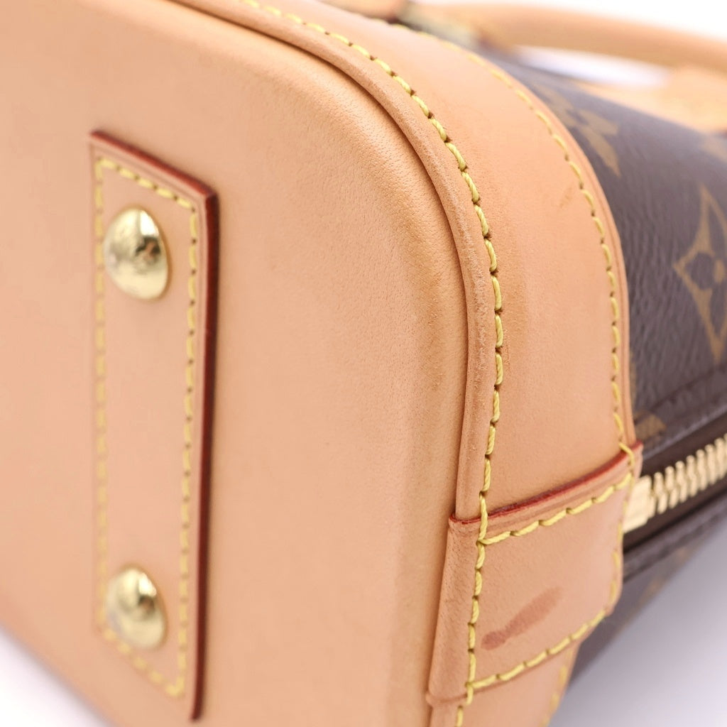 LOUIS VUITTON(ルイヴィトン) モノグラム アルマBB 2WAYバッグ ハンドバッグ ショルダーバッグ ブラウン レザー×PVC M46990 ゴールド金具 レディース