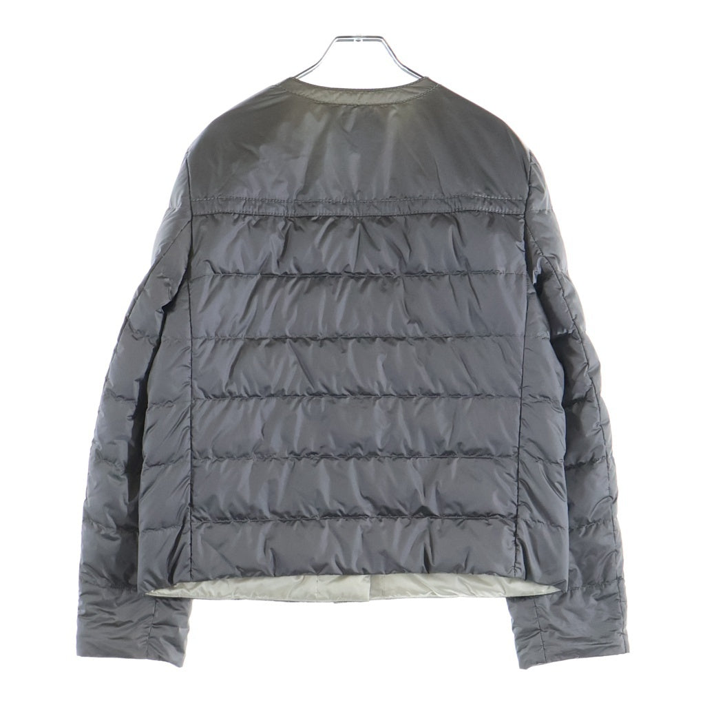 PRADA(プラダ) トライアングルロゴ ノーカラー インナーナイロンダウンジャケット グレー #44 29B831R1521DAB レディース