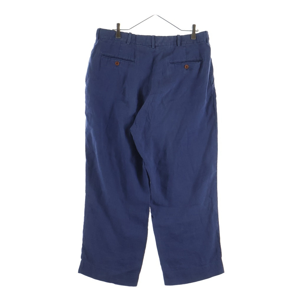 POLO RALPH LAUREN(ポロラルフローレン) 90s リネン ワイドパンツ スラックス シルク ブルー