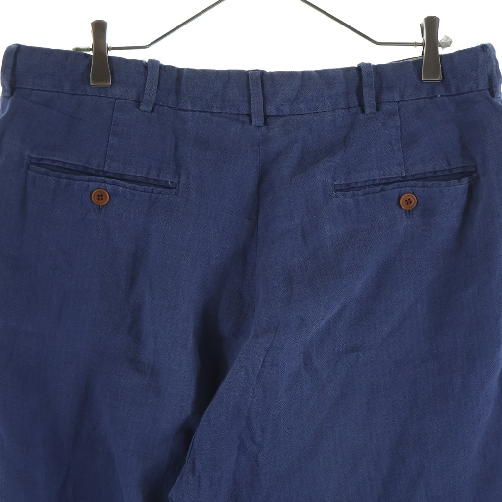 POLO RALPH LAUREN(ポロラルフローレン) 90s リネン ワイドパンツ スラックス シルク ブルー