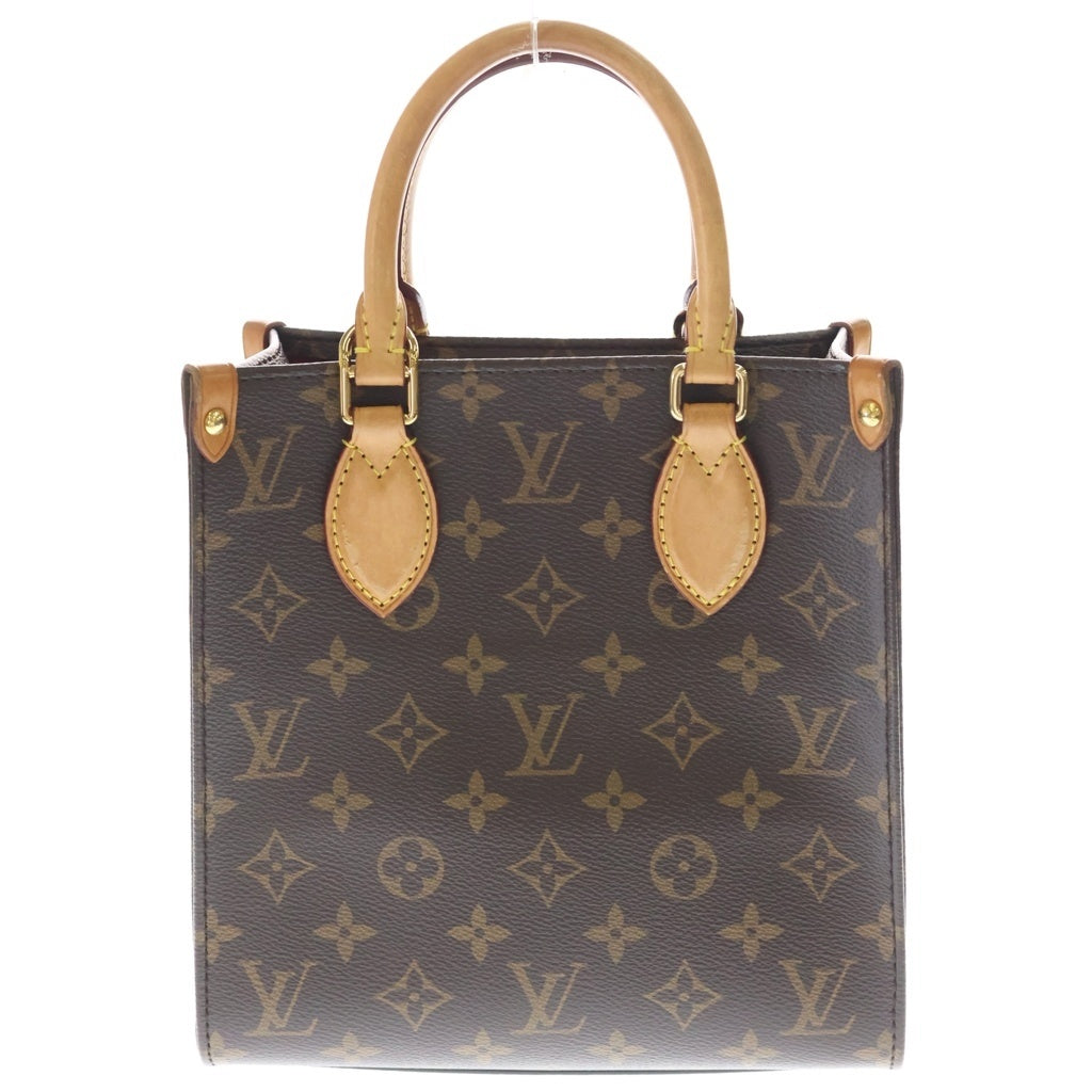 LOUIS VUITTON(ルイヴィトン) モノグラム サックプラBB 2WAYバッグ ハンドバッグ ショルダーバッグ ブラウン レザー×PVC M45847 ゴールド金具 レディース