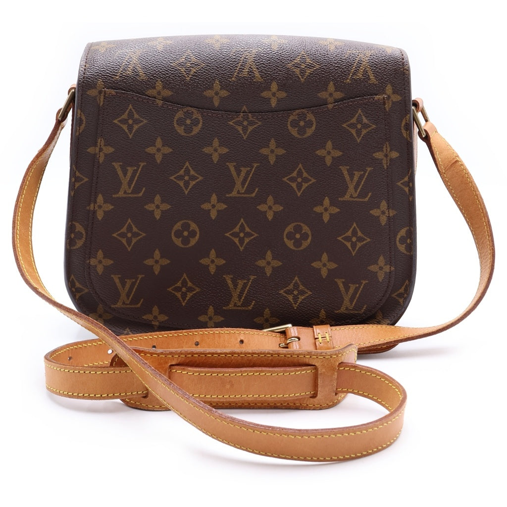 LOUIS VUITTON(ルイヴィトン) モノグラム サンクルーGM ショルダーバッグ ブラウン レザー×PVC M51242 ゴールド金具 レディース