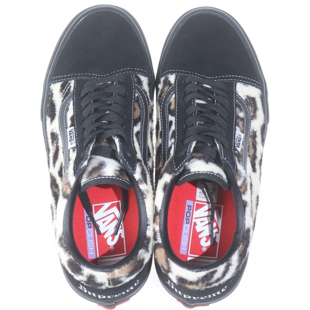 SUPREME(シュプリーム) ×VANS OLD SKOOL ヴァンズ オールドスクール レオパード柄 ボア ローカットスニーカー スニーカー ブラック/ベージュ VN0A5FCBBM8
