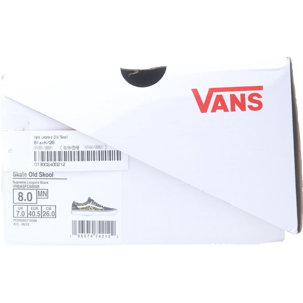 SUPREME(シュプリーム) ×VANS OLD SKOOL ヴァンズ オールドスクール レオパード柄 ボア ローカットスニーカー スニーカー ブラック/ベージュ VN0A5FCBBM8
