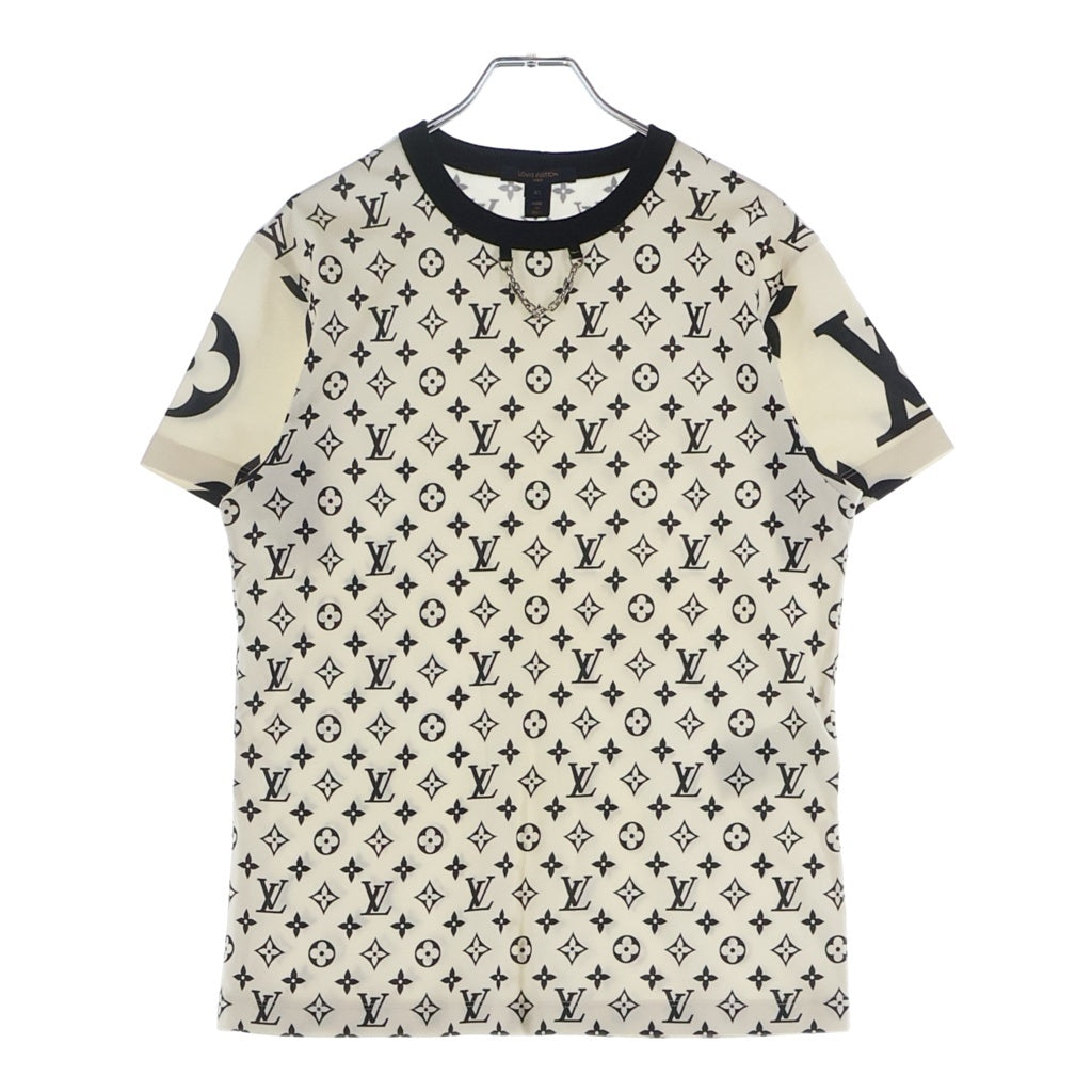 LOUIS VUITTON(ルイヴィトン) ミックスモノグラムチェーンTシャツ クルーネック半袖Tシャツ アイボリー×ブラック #XS RW212W レディース