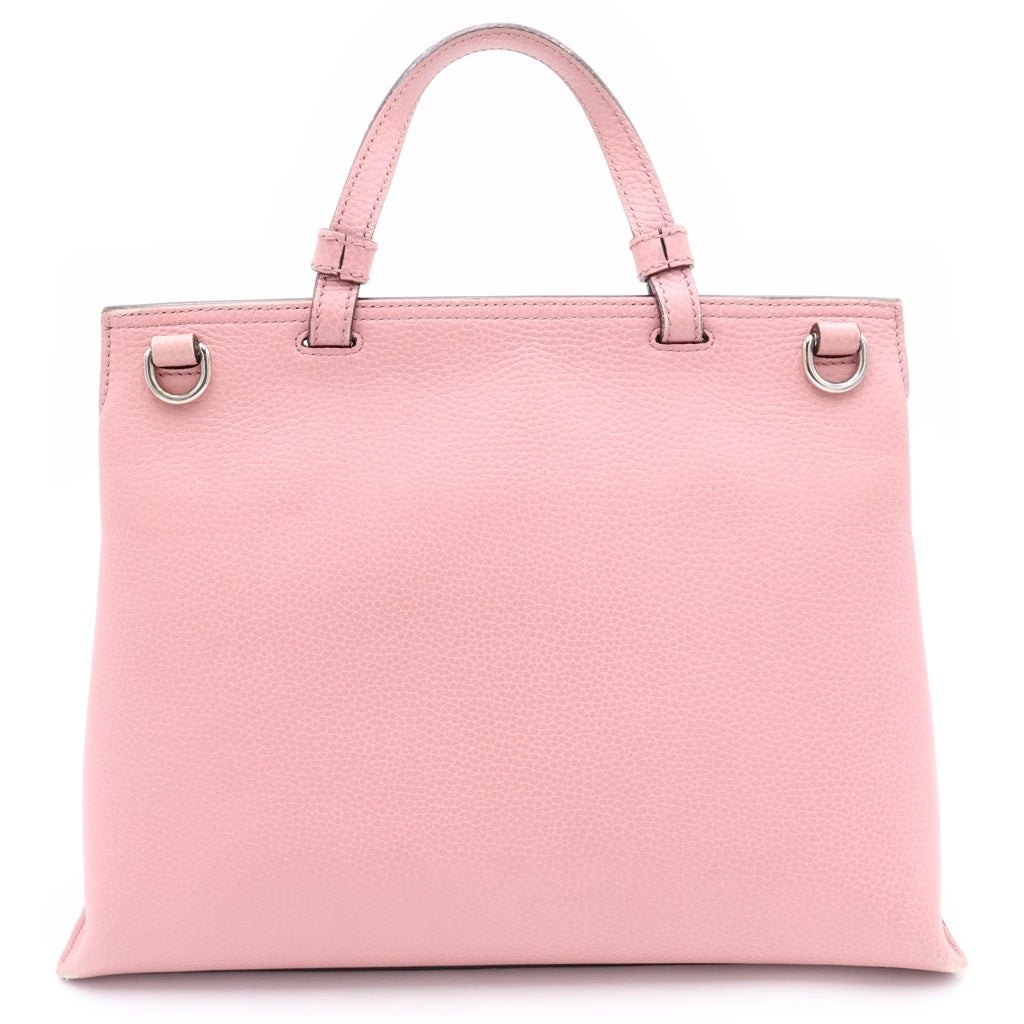 GUCCI(グッチ) バンブー デイリー 2WAYショルダーバッグ ハンドバッグ ピンク レザー 392013 シルバー金具 レディース