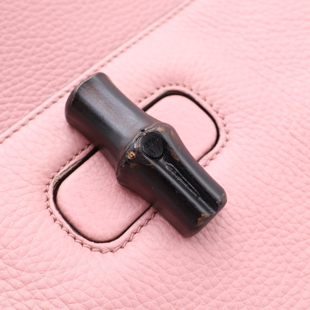GUCCI(グッチ) バンブー デイリー 2WAYショルダーバッグ ハンドバッグ ピンク レザー 392013 シルバー金具 レディース