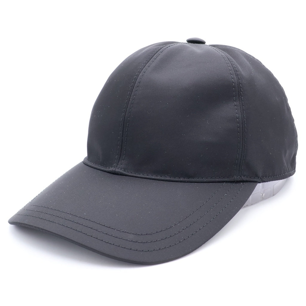 PRADA(プラダ) Re-Nylon トライアングルロゴプレート ベースボールキャップ ナイロン ブラック 1HC274 レディース