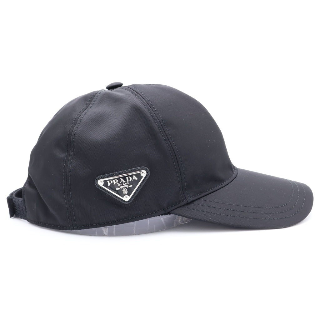 PRADA(プラダ) Re-Nylon トライアングルロゴプレート ベースボールキャップ ナイロン ブラック 1HC274 レディース