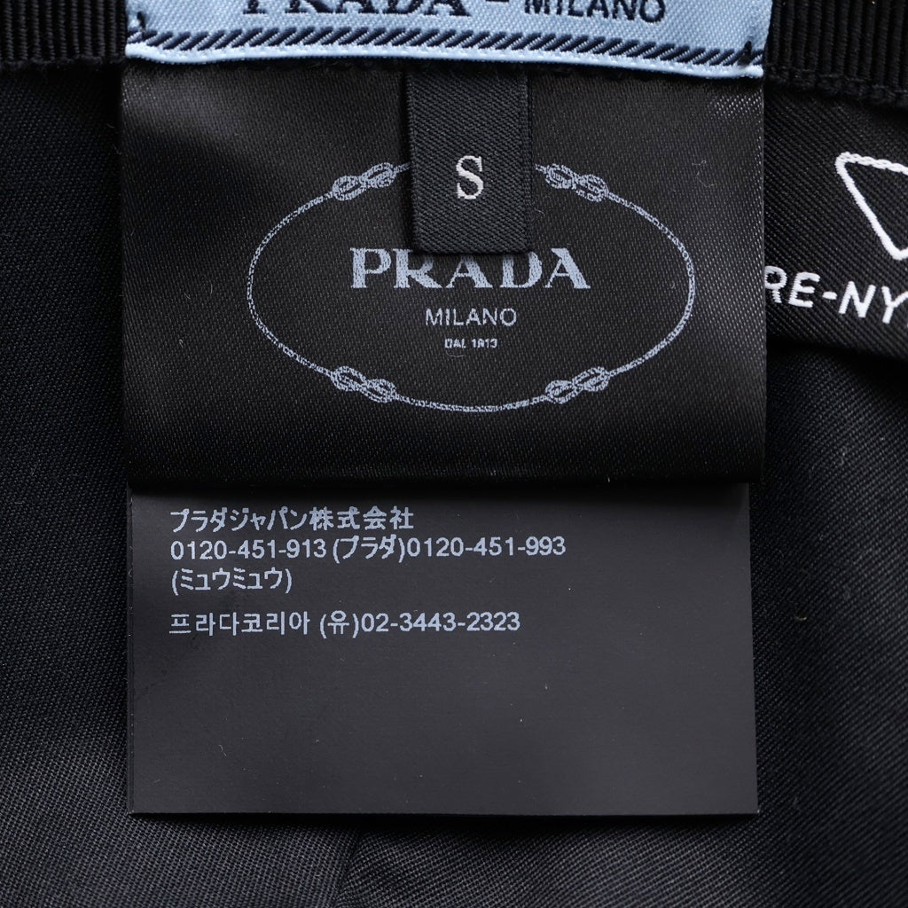 PRADA(プラダ) Re-Nylon トライアングルロゴプレート ベースボールキャップ ナイロン ブラック 1HC274 レディース