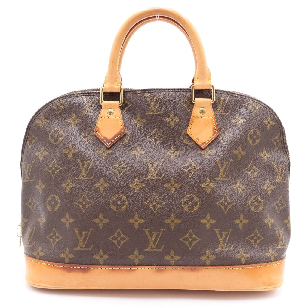 LOUIS VUITTON(ルイヴィトン) モノグラム アルマ ハンドバッグ ブラウン レザー×PVC M51130 ゴールド金具 レディース