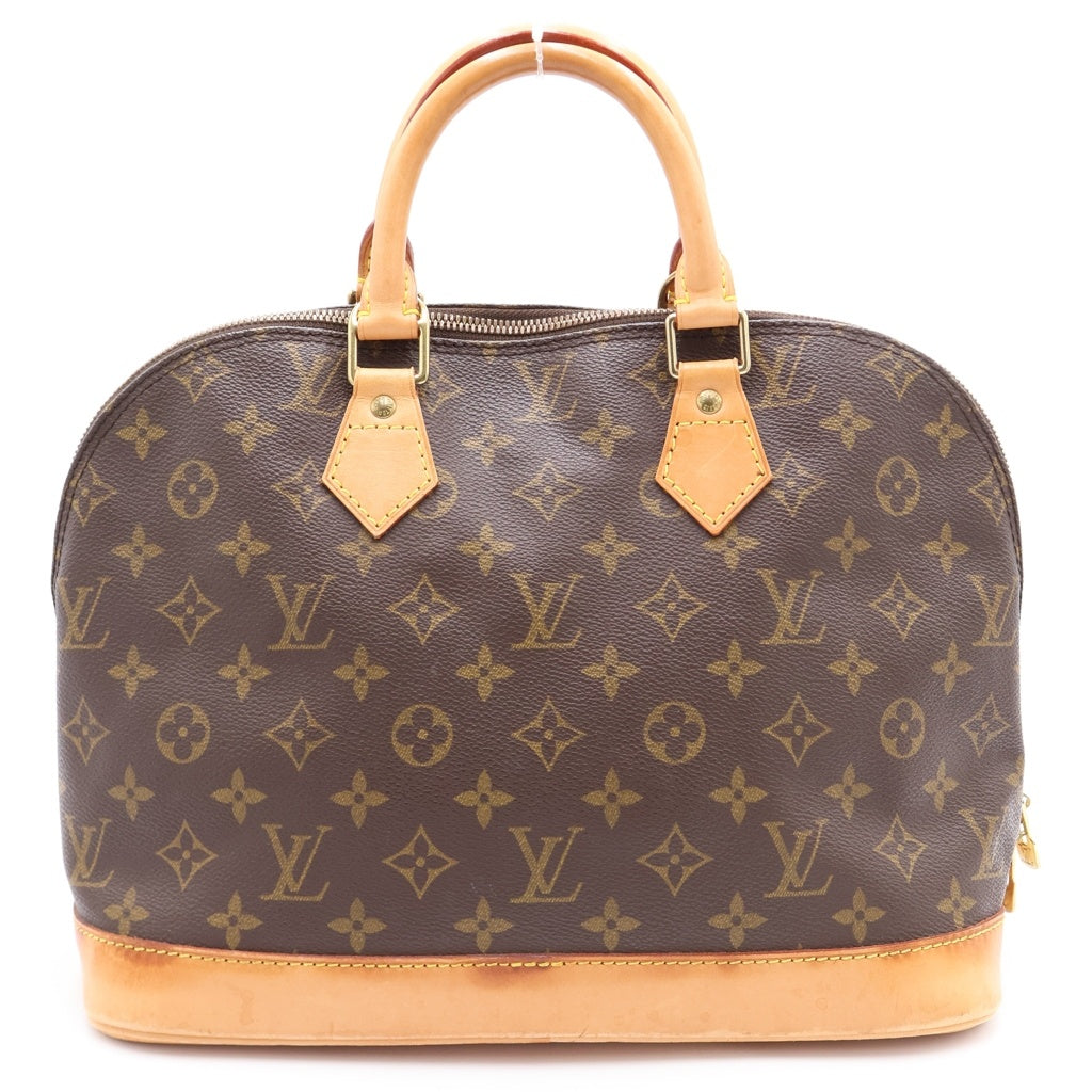 LOUIS VUITTON(ルイヴィトン) モノグラム アルマ ハンドバッグ ブラウン レザー×PVC M51130 ゴールド金具 レディース