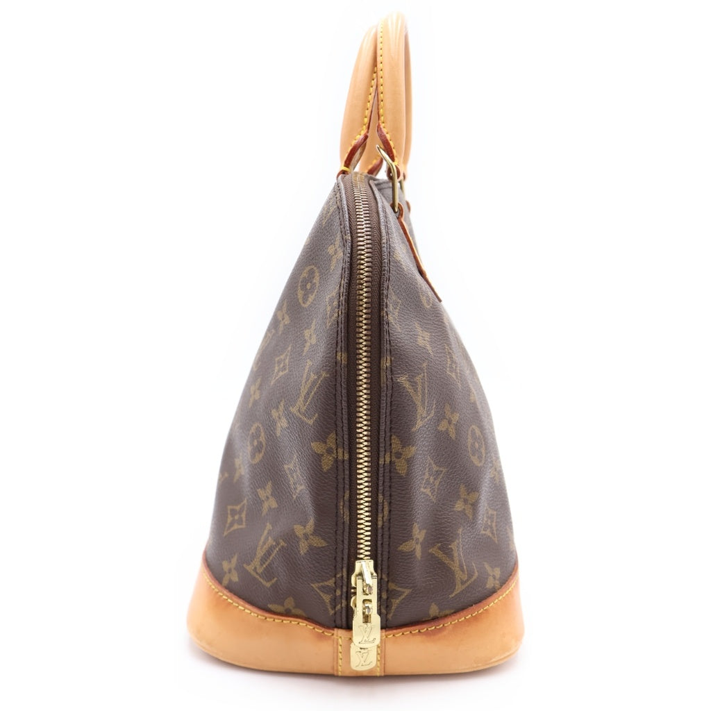 LOUIS VUITTON(ルイヴィトン) モノグラム アルマ ハンドバッグ ブラウン レザー×PVC M51130 ゴールド金具 レディース