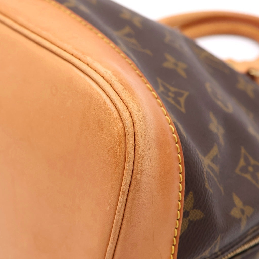 LOUIS VUITTON(ルイヴィトン) モノグラム アルマ ハンドバッグ ブラウン レザー×PVC M51130 ゴールド金具 レディース
