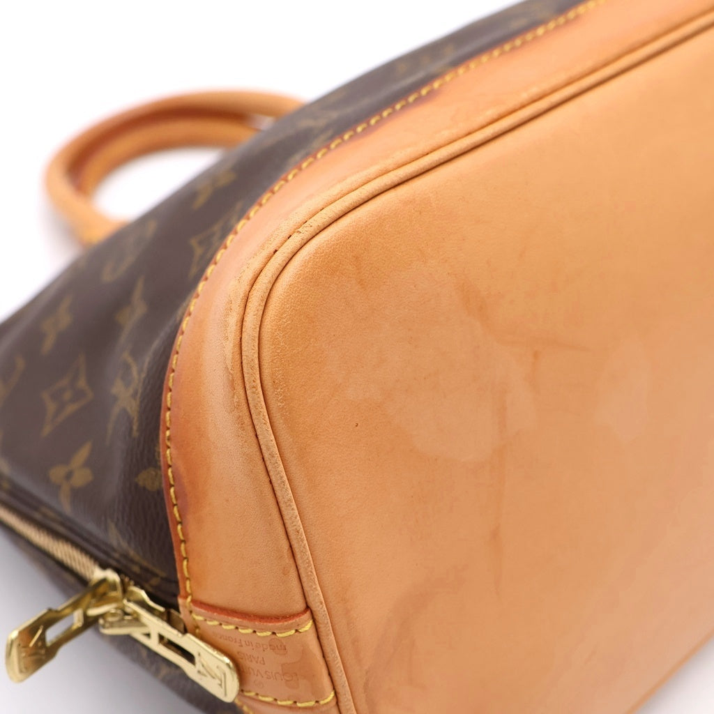 LOUIS VUITTON(ルイヴィトン) モノグラム アルマ ハンドバッグ ブラウン レザー×PVC M51130 ゴールド金具 レディース