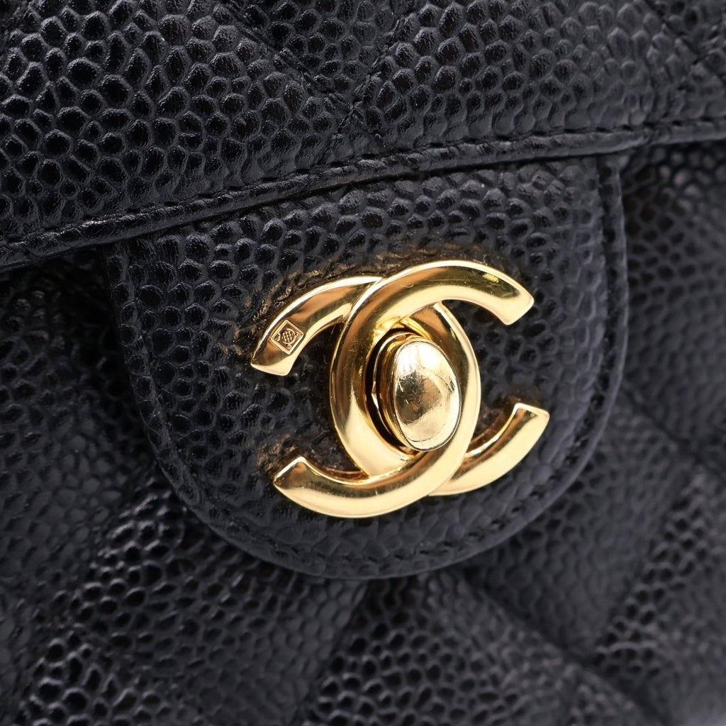 CHANEL(シャネル) ココマーク ミニ マトラッセ17 キャビアスキン ゴールド金具 チェーンショルダーバッグ ブラック A35200 レディース