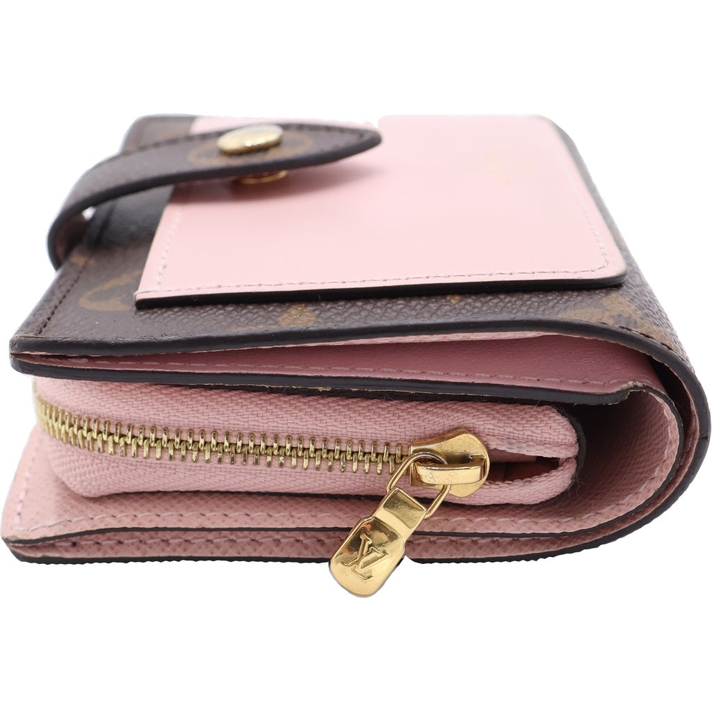 LOUIS VUITTON(ルイヴィトン) モノグラム ポルトフォイユ・ジュリエット PVC レザー コンパクトウォレット 二つ折り財布 ICタイプ ブラウン/ローズバレリーヌ M80973 レディース