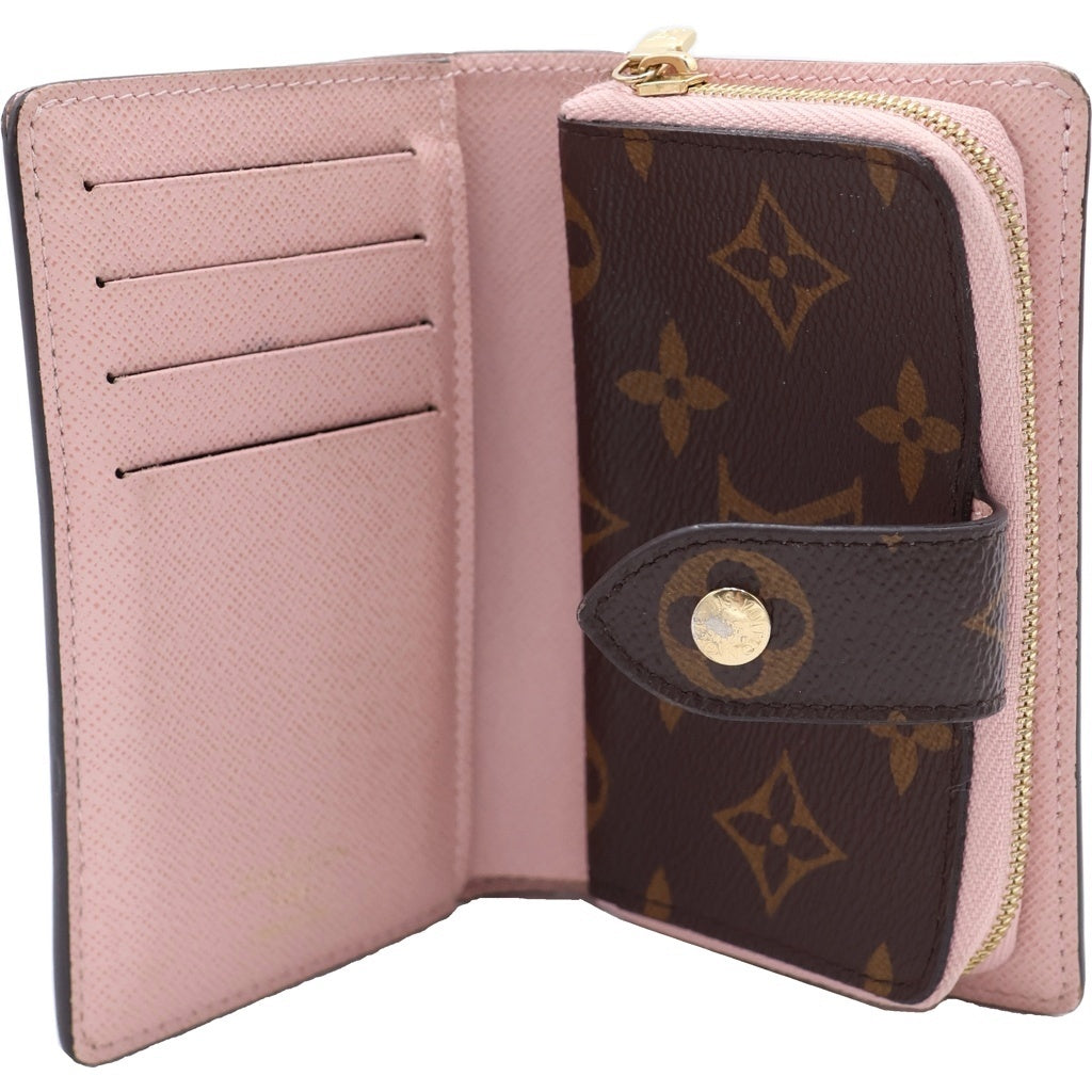 LOUIS VUITTON(ルイヴィトン) モノグラム ポルトフォイユ・ジュリエット PVC レザー コンパクトウォレット 二つ折り財布 ICタイプ ブラウン/ローズバレリーヌ M80973 レディース