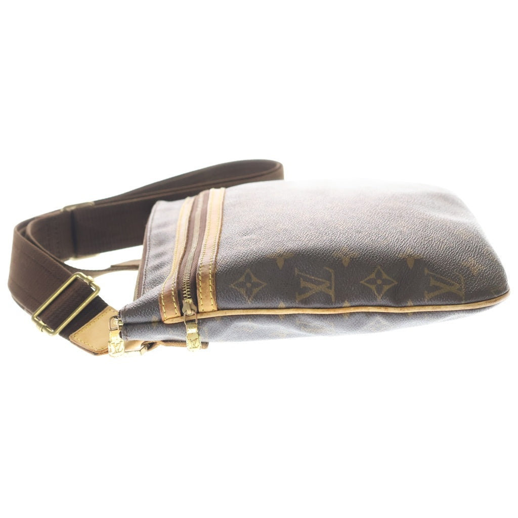 LOUIS VUITTON(ルイヴィトン) モノグラム ポシェットボスフォール ショルダーバッグ ブラウン レザー×PVC M40044 ゴールド金具 レディース