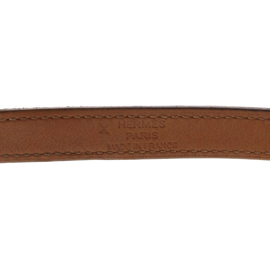 HERMES(エルメス) ケリー ドゥブルトゥール ベルトブレスレット ブラウン スイフト レザー Z刻印 ゴールド金具 レディース