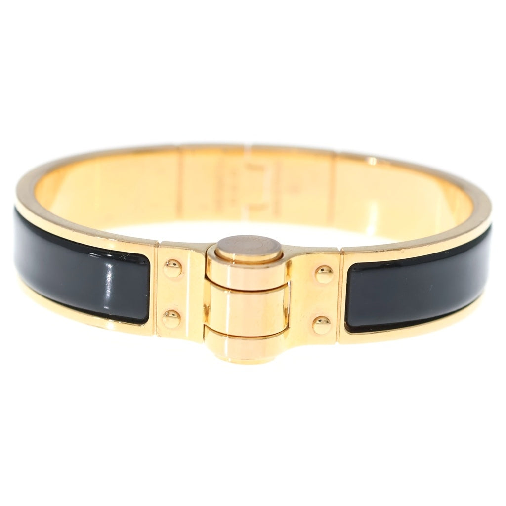 HERMES(エルメス) シャルニエール バングル ブレスレット ブラック×ピンクゴールド レディース