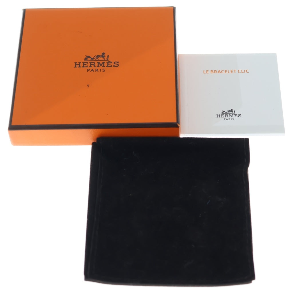 HERMES(エルメス) シャルニエール バングル ブレスレット ブラック×ピンクゴールド レディース