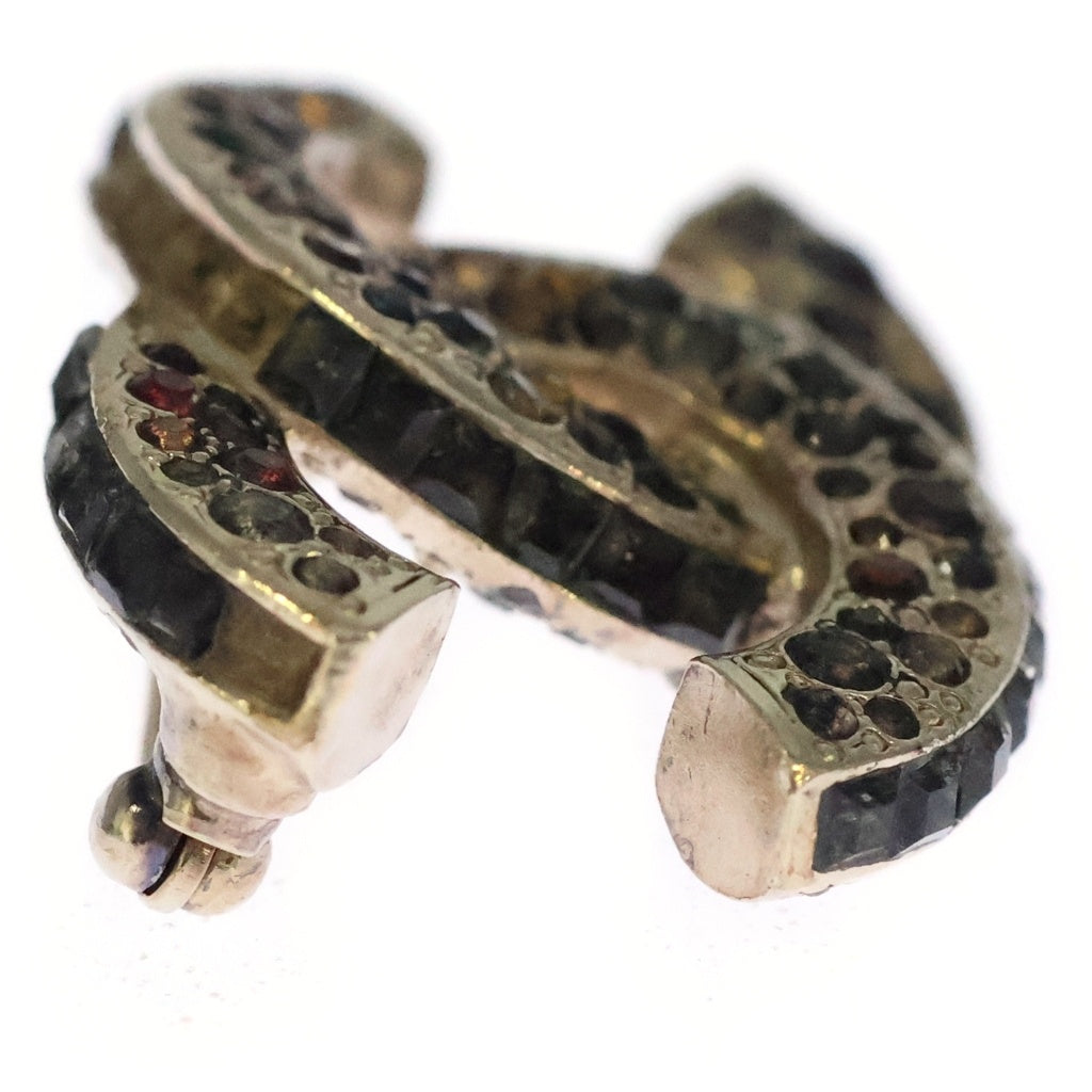CHANEL(シャネル) 1ココマーク ラインストーンブローチ ピンバッジ ゴールド×ブラック レディース