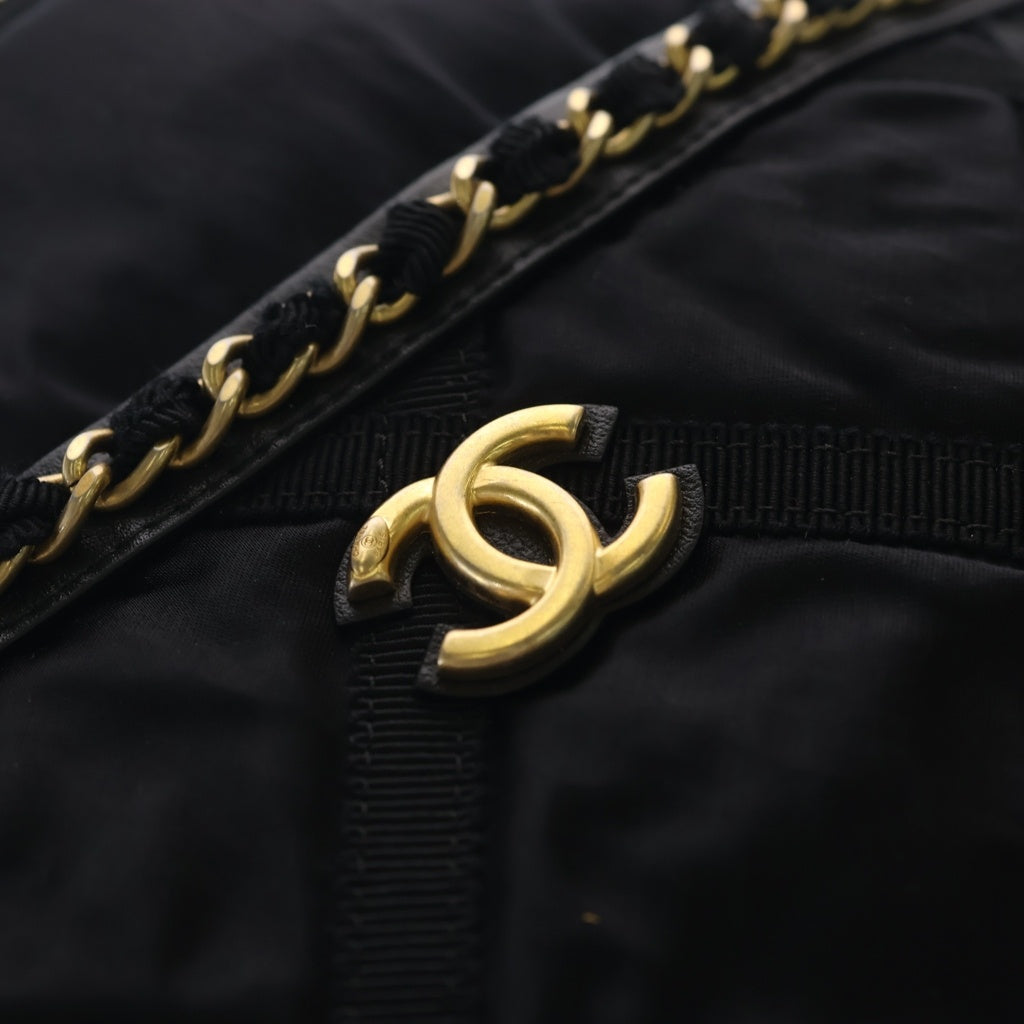 CHANEL(シャネル) ココマーク エコポート ハンドバッグ トートバッグ ブラック サテン AP2664 ゴールド金具 レディース