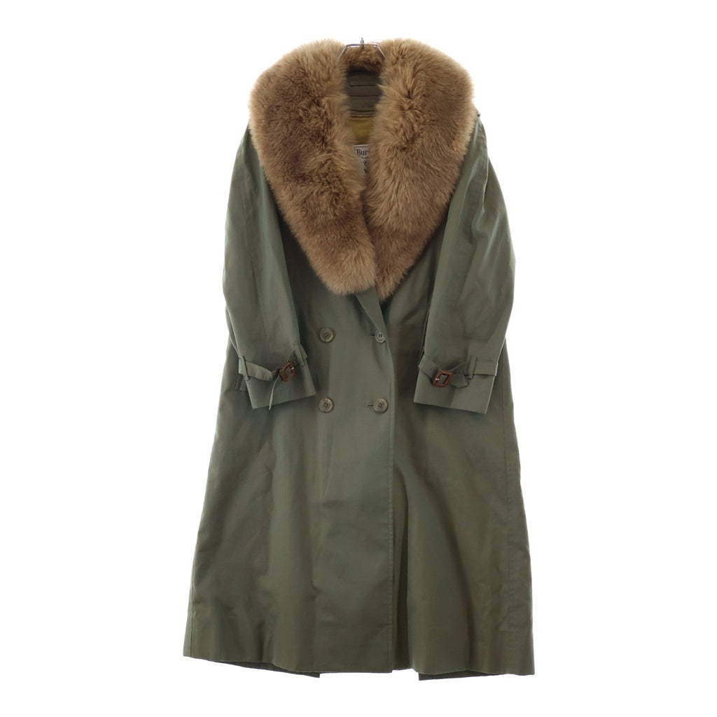 BURBERRYS(バーバリーズ) 90s VINTAGE Fox Far Long Coat トレンチコート ライナー 白タグ 玉虫色 カーキ FD082-036-79 レディース
