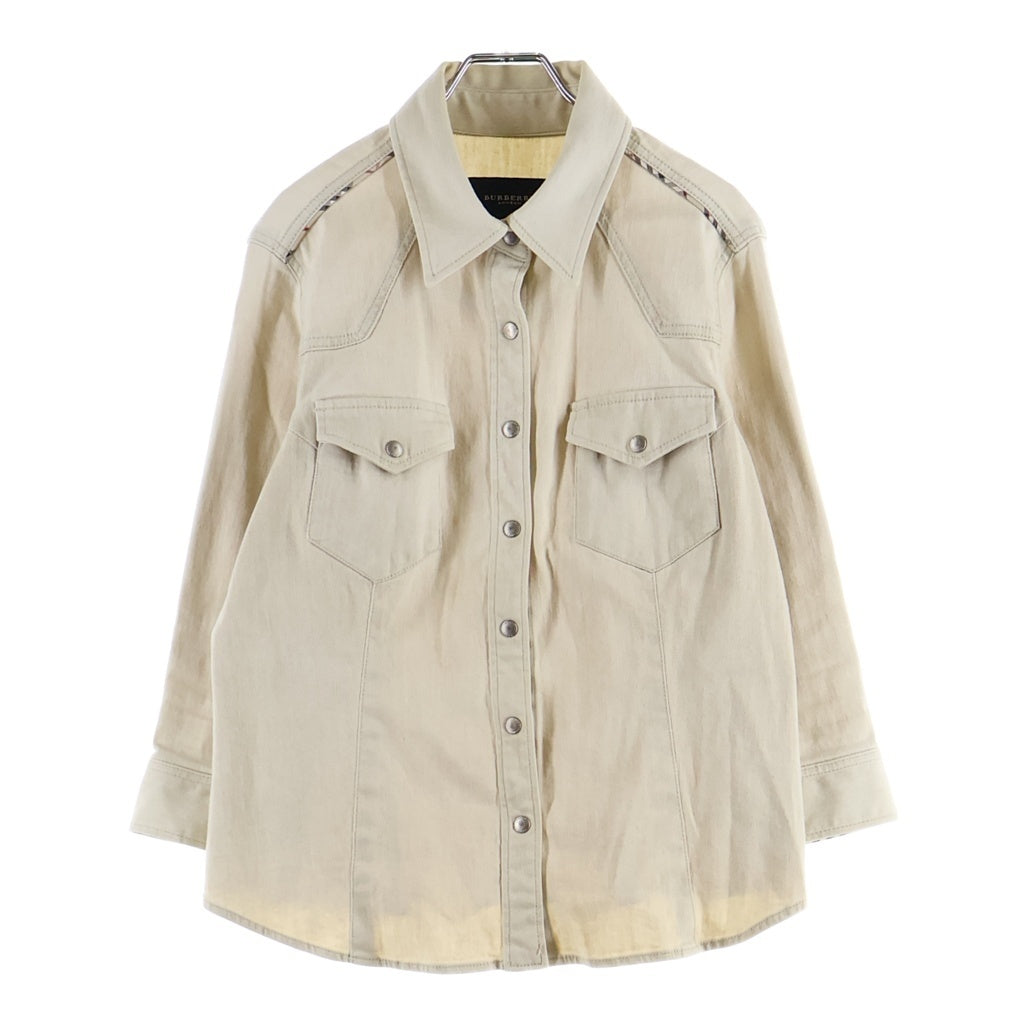 BURBERRY LONDON(バーバリーロンドン) コットンデニムジャケット スナップボタン コットン ポリウレタン アイボリー FCB77-464 レディース