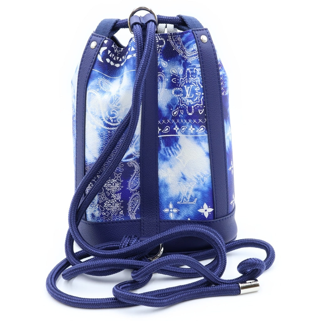 LOUIS VUITTON(ルイヴィトン) モノグラムバンダナ ランドネ PM ショルダーバッグ レザー ブルー M20562 RFID レディース