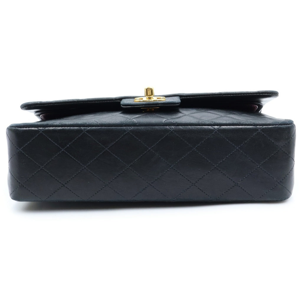 CHANEL(シャネル) マトラッセ25 ダブルフラップ ダブルチェーン ショルダーバッグ ハンドバッグ ブラック ラムスキン ゴールド金具 A01112 レディース