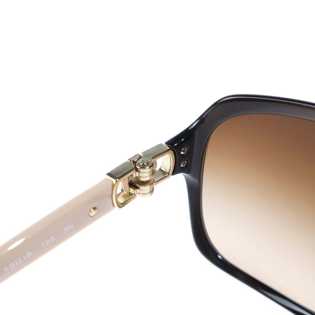 BVLGARI(ブルガリ) ラインストーン スクエアフレーム サングラス アイウェア 59□16 ベージュ/ブラウン 8106-B-A レディース