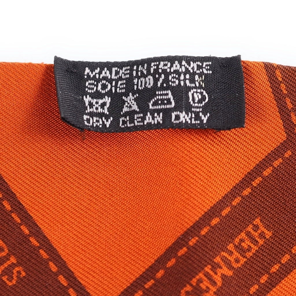 HERMES(エルメス) ツイリー リボン柄 シルクスカーフ オレンジ レディース