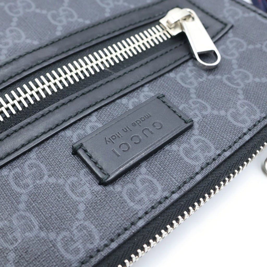 GUCCI(グッチ) GGスプリーム ショルダーバック メッセンジャーバッグ スモール PVC レザー ブラック 523599 レディース
