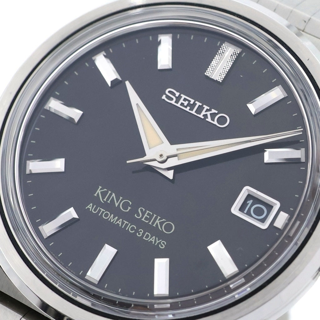 SEIKO(セイコー) キングセイコー デイト 腕時計 ウォッチ 黒文字盤 自動巻き オートマチック シルバー SDKS021