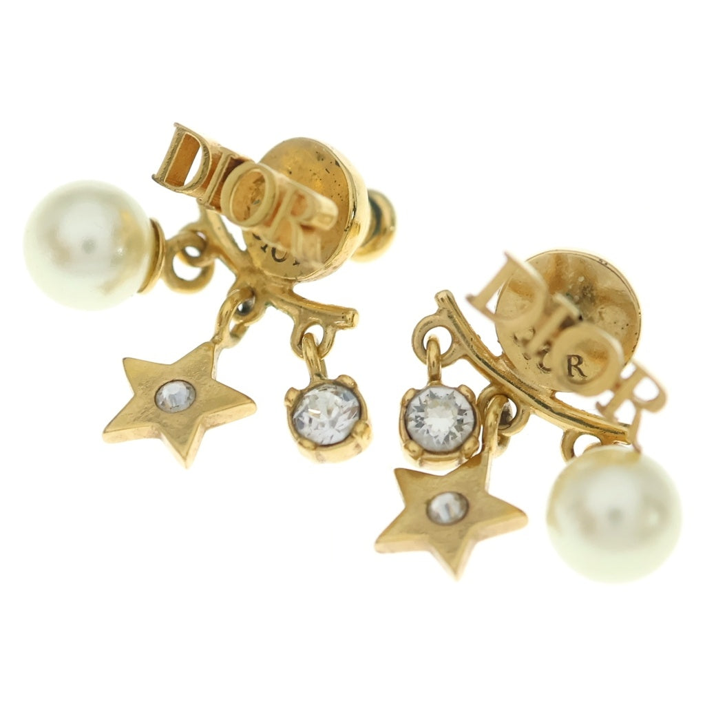 Christian Dior(クリスチャンディオール) ロゴ パール スター アイコン ピアス ゴールド GP レディース