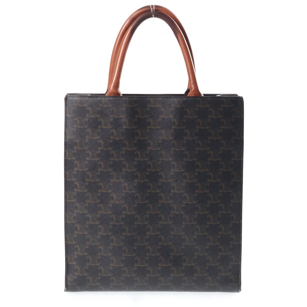 CELINE(セリーヌ) トリオンフ バーティカルカバ スモール 2WAYハンドバッグ トートバッグ ショルダーバッグ ブラウン レザー ゴールド金具 レディース
