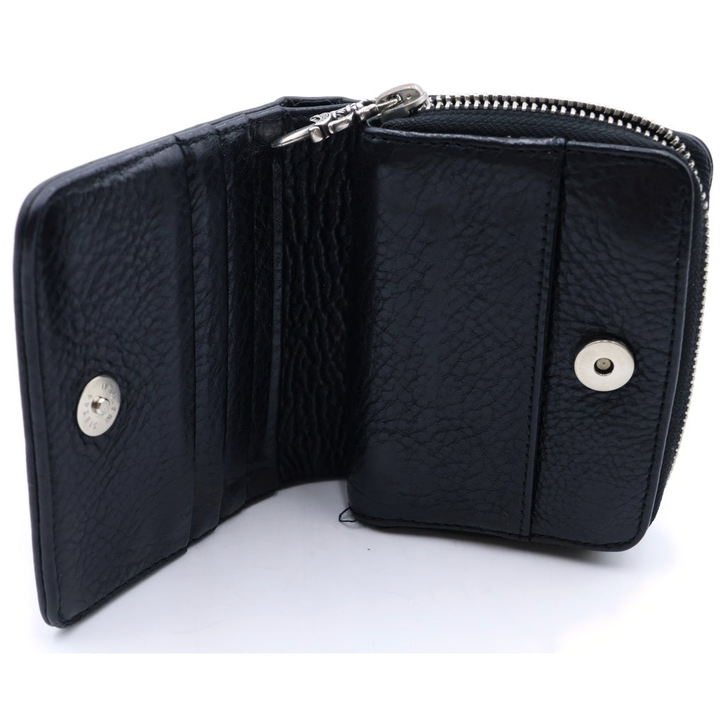 CHROME HEARTS(クロムハーツ) SQ ZIP BILL スクエアジップビル レザーウォレット 財布 ブラック レザー BCA376