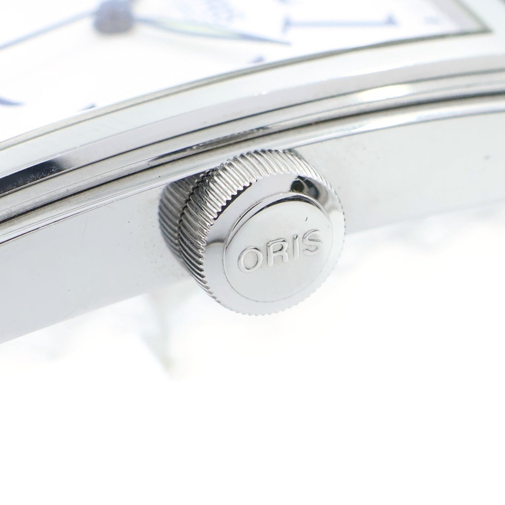 ORIS(オリス) レクタンギュラーデイト 白文字盤 SS/AT 革ベルト 7657