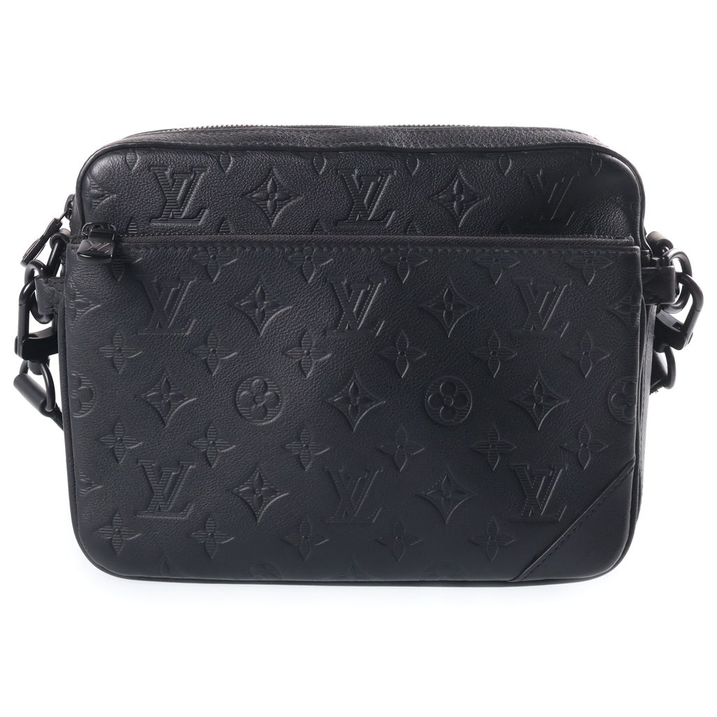 LOUIS VUITTON(ルイヴィトン) モノグラムシャドウ トリオ メッセンジャー ショルダーバッグ PVC レザー ブラック M46602 RFID レディース