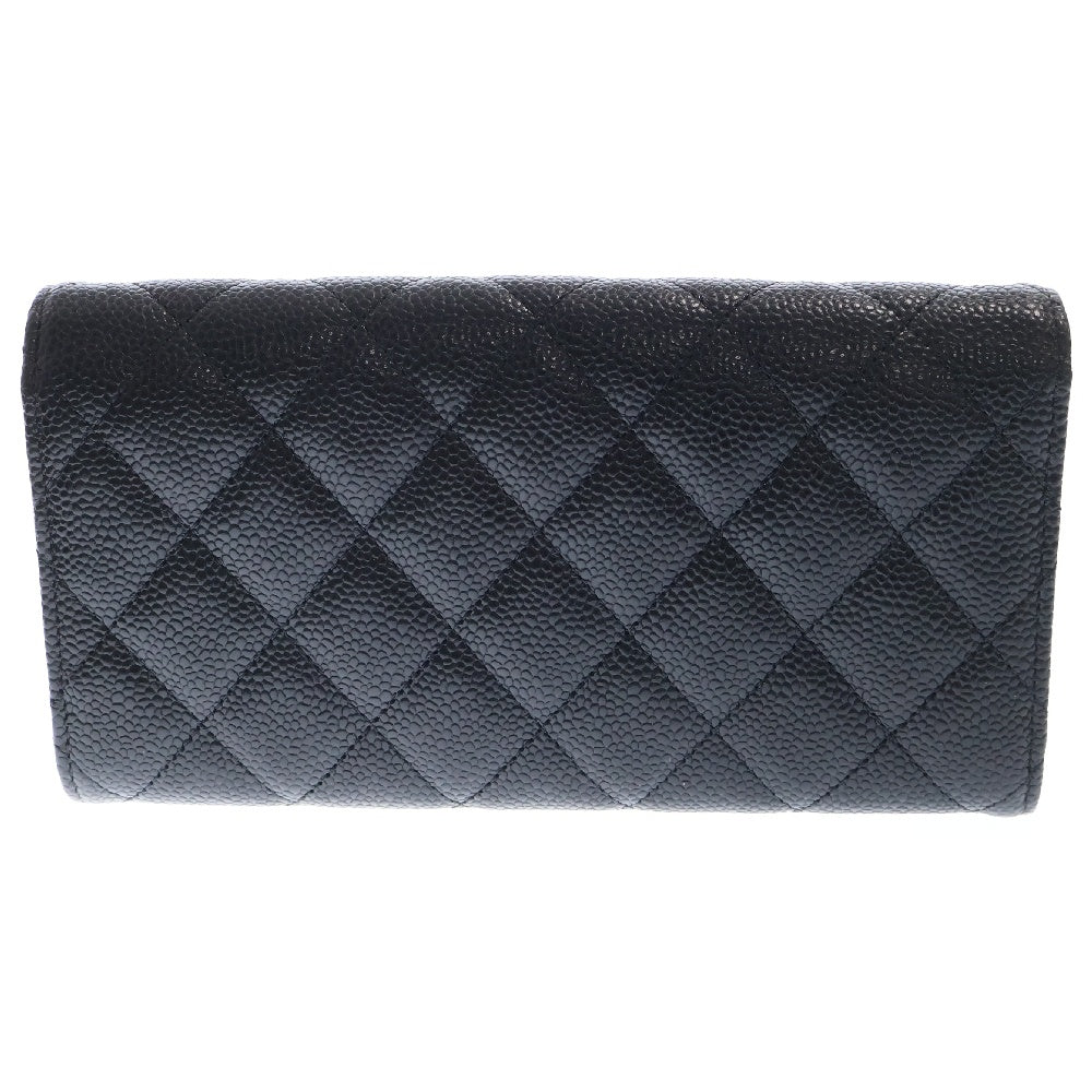 CHANEL(シャネル) マトラッセ ココマーク 長財布 キャビアスキン ロングウォレット シルバー金具 ブラック シルバー金具 AP0241