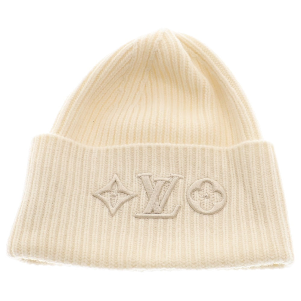 LOUIS VUITTON(ルイヴィトン) ビ ーニー LV ヘッドライン ニット帽 ホワイト モノグラム フラワー ホワイト M77873
